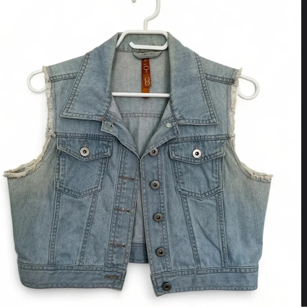 FREE with any purchase - One and Only Light Blue Denim Distressed Vest sz medium